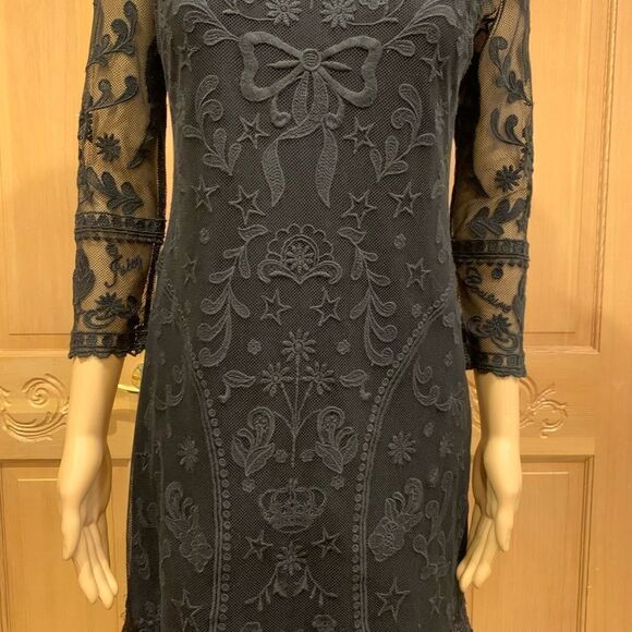 Juicy Couture black all over soft lace evening dress Sz 4 - Picture 7 of 10